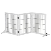 Barrier Gate for Dogs Safety Gate Dog Gate with Support Feet Stair Gate Dog Barrier Gate Door Guard for Fireplace & Stove, Pine Wood White 185 x 36 x 71 cm