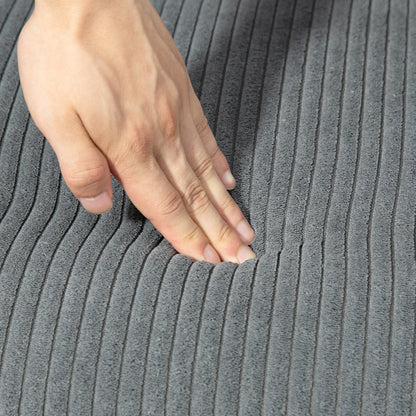 Sofa 2 Seater Modern Couch without Armrest Upholstered Sofa with Corduroy Look, Small Lounge Sofa with Wooden Legs for Living Room, 117 x 56.5 x 77 cm, Gray