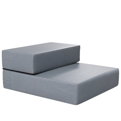 Pet Staircase Animal Pad 2 Steps Foldable Dog Staircase Stairs Pad for Cats and Dogs Gray L45 x B39 x H20 cm