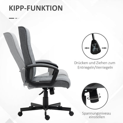 Office Chair with Tilt Function, Ergonomic Desk Chair, Height Adjustable Computer Chair, Swivel Task Chair for Office, Dark Gray