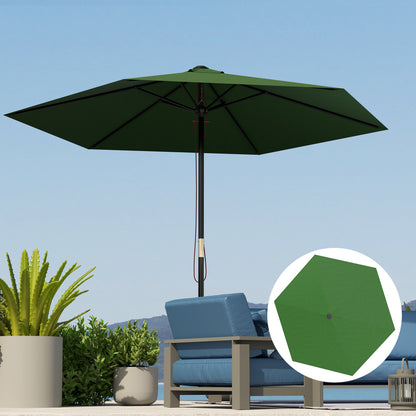 3m Umbrella Replacement Canopy Replacement Umbrella Fabric for Patio Umbrella with Superior Ventilation UV 30+ Protection Polyester Umbrella Cover for Outdoor Green