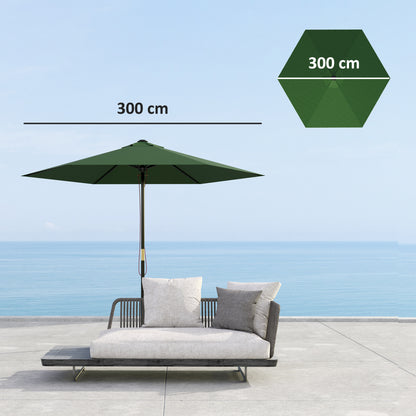 3m Umbrella Replacement Canopy Replacement Umbrella Fabric for Patio Umbrella with Superior Ventilation UV 30+ Protection Polyester Umbrella Cover for Outdoor Green