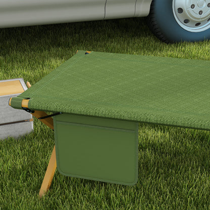 Sun Lounger, Garden Lounger, Folding Chair with Side Pocket, Recliner, for Garden, Balcony, Oxford, Dark Green, 196 x 64 x 45 cm