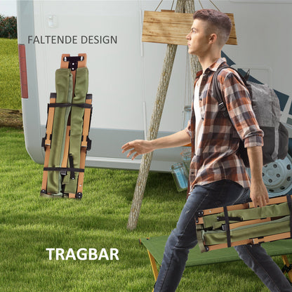 Sun Lounger, Garden Lounger, Folding Chair with Side Pocket, Recliner, for Garden, Balcony, Oxford, Dark Green, 196 x 64 x 45 cm