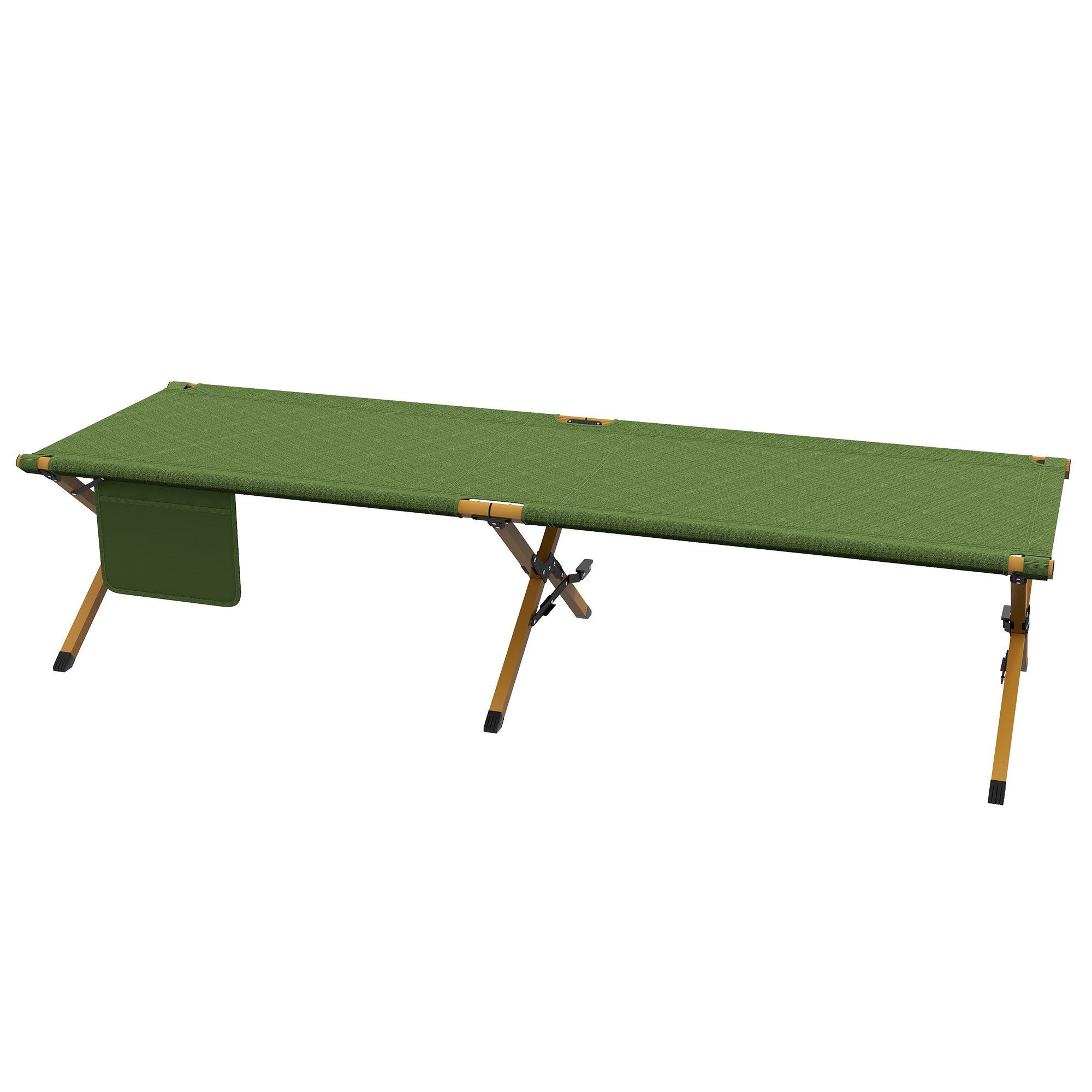 Sun Lounger, Garden Lounger, Folding Chair with Side Pocket, Recliner, for Garden, Balcony, Oxford, Dark Green, 196 x 64 x 45 cm