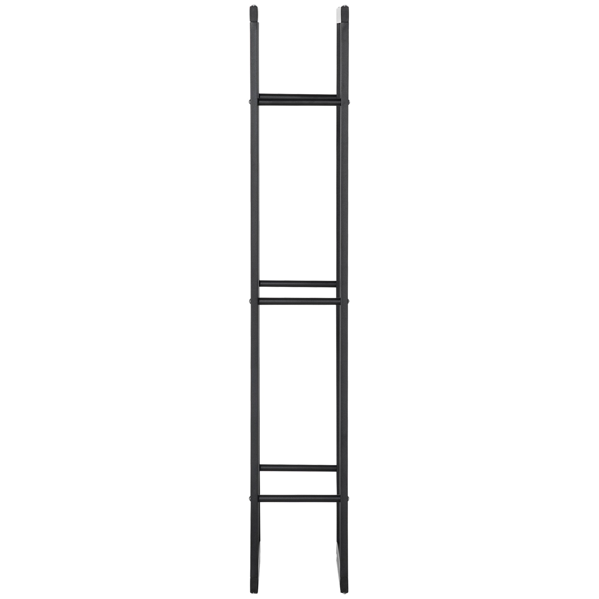 Firewood Rack Metal 60 x 25 x 150 cm Log Rack Stack Aid Steel Frame up to 100kg Fireplace Stand Outdoor Wood Rack Firewood Rack for Garden Terrace Outside Black