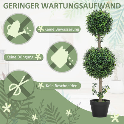 Artificial Boxwood 2-Piece Set Large 91.6 cm Artificial Plants in Pot, Artificial Plant, Boxwood Realistic Artificial Tree with UV Protection for Living Room Garden Balcony