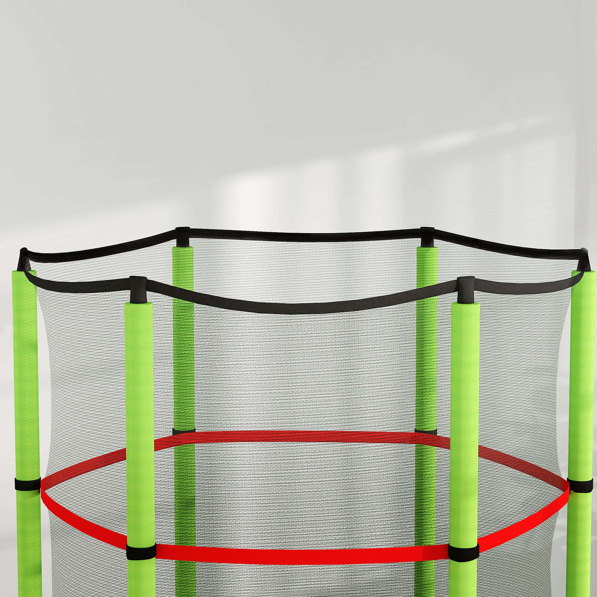 Kids Trampoline Ø140x190 cm Children's Trampoline for 3-6 Years Old with Safety Net 45 kg Load Indoor Green