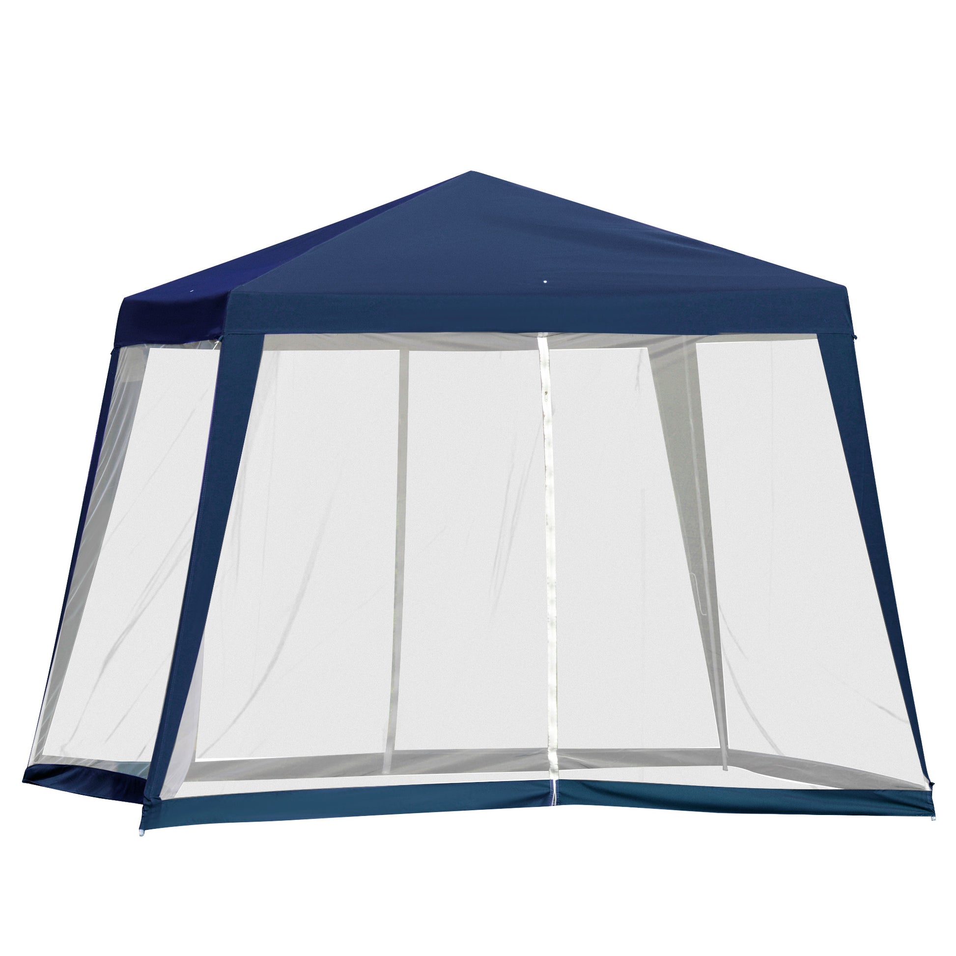 Garden Pavilion Gazebo Party Tent Weatherproof Tent with Mosquito Net Metal + Polyester Blue 3 x 3 m