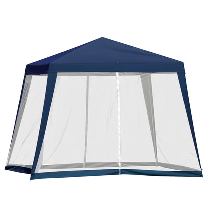 Garden Pavilion Gazebo Party Tent Weatherproof Tent with Mosquito Net Metal + Polyester Blue 3 x 3 m