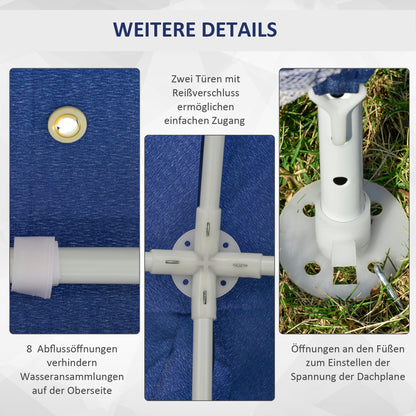 Garden Pavilion Gazebo Party Tent Weatherproof Tent with Mosquito Net Metal + Polyester Blue 3 x 3 m