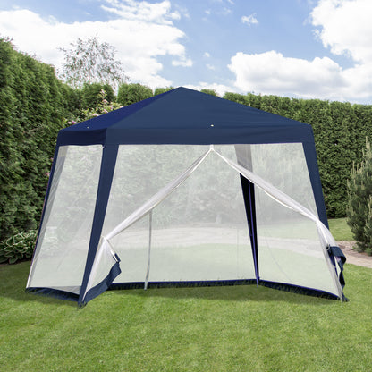 Garden Pavilion Gazebo Party Tent Weatherproof Tent with Mosquito Net Metal + Polyester Blue 3 x 3 m