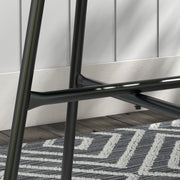 Round Garden Coffee Table in Resin Rattan Look Metal and Tempered Glass Top Ø 50 x 50 cm Blue