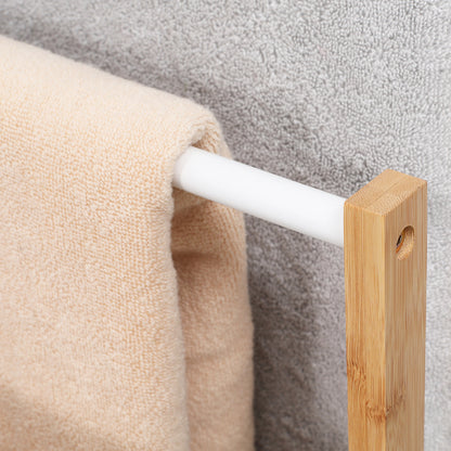 Freestanding Towel Rack with 3 Bars Towel Stand made of Bamboo Bathroom Towel Holder for Bathrooms, Towels, Bath Towels 48 x 25.8 x 94 cm