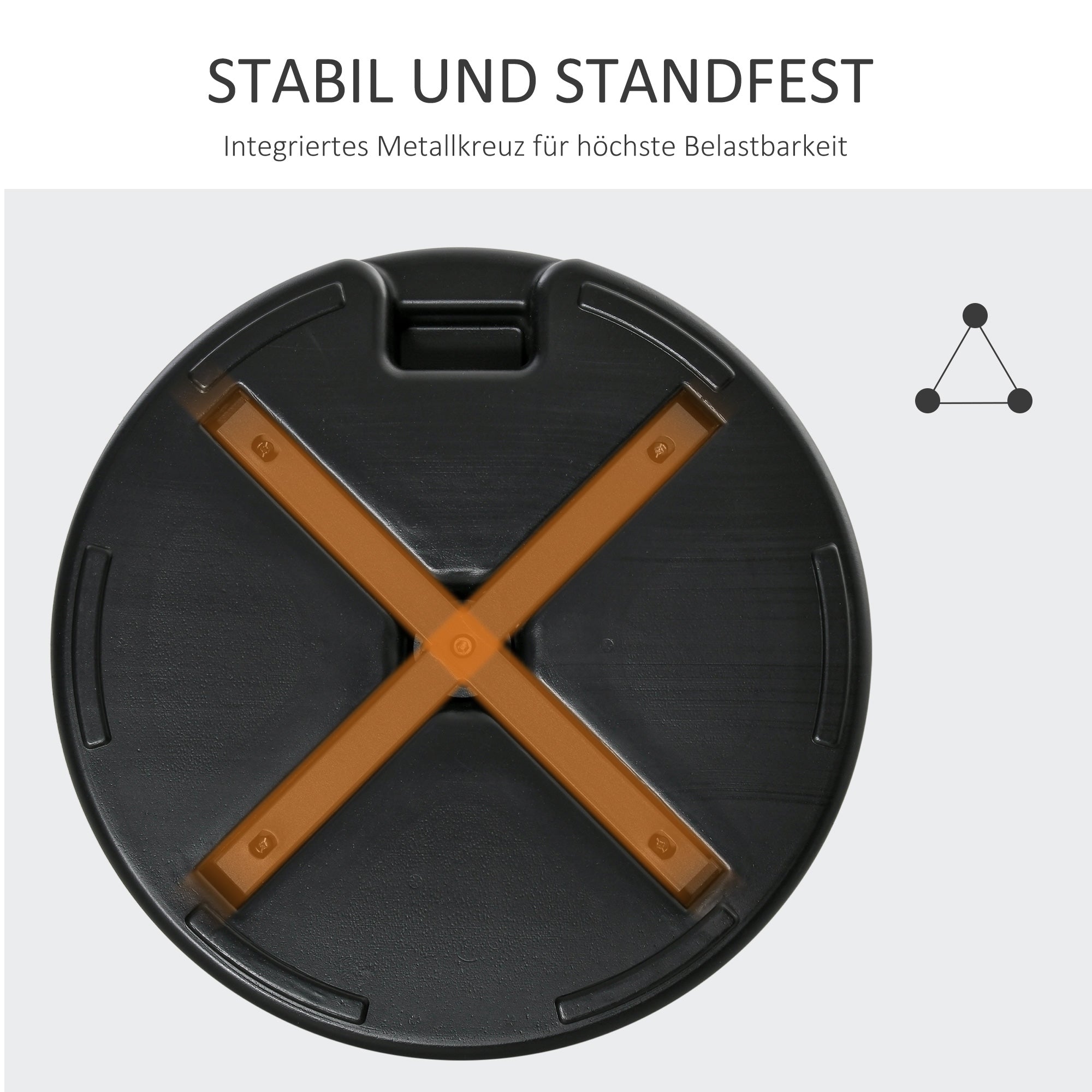 Umbrella Stand up to 40 kg Fillable Round Umbrella Stand Umbrella Holder, Umbrella Weight, Stand for Umbrella 38/48mm Pole Diameter, for Balcony, Terrace, Garden, Black