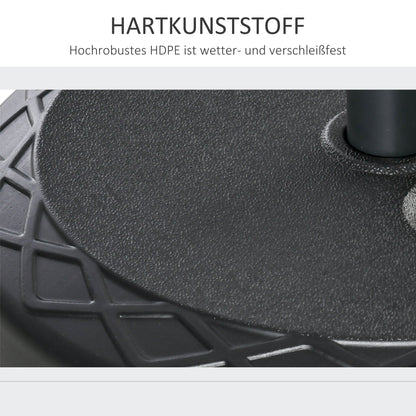 Umbrella Stand up to 40 kg Fillable Round Umbrella Stand Umbrella Holder, Umbrella Weight, Stand for Umbrella 38/48mm Pole Diameter, for Balcony, Terrace, Garden, Black