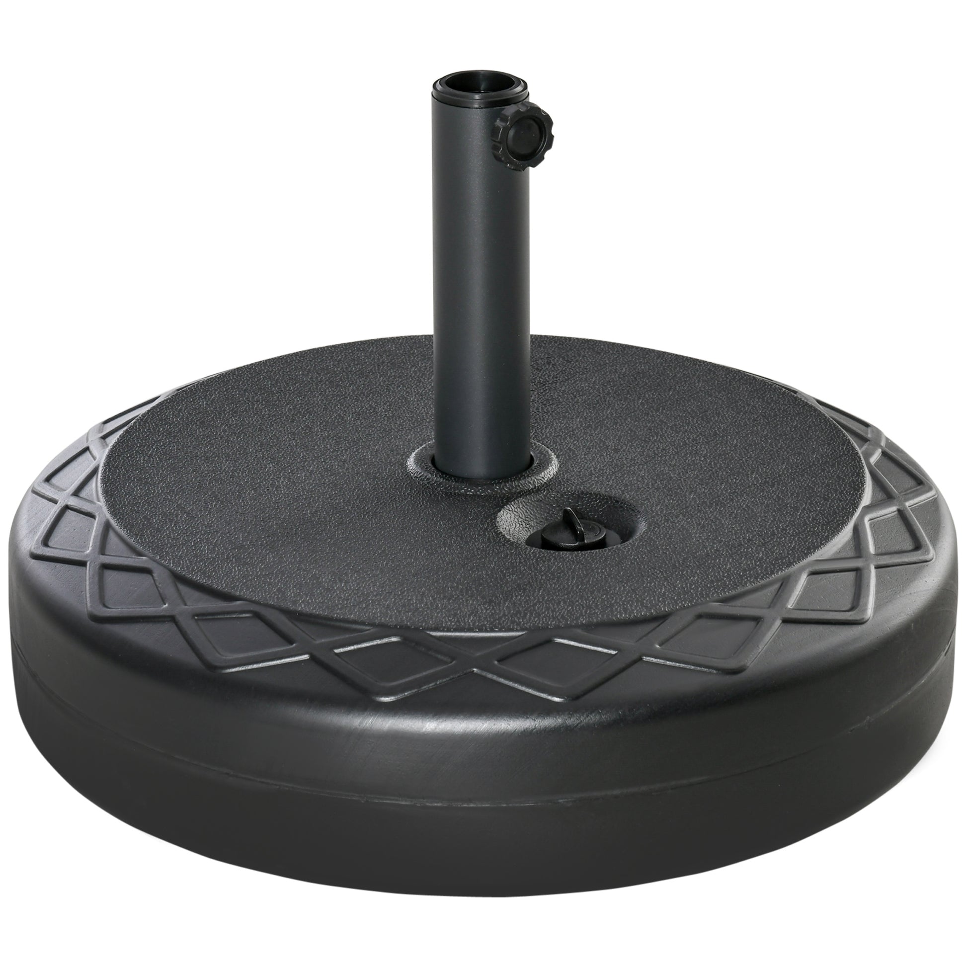 Umbrella Stand up to 40 kg Fillable Round Umbrella Stand Umbrella Holder, Umbrella Weight, Stand for Umbrella 38/48mm Pole Diameter, for Balcony, Terrace, Garden, Black