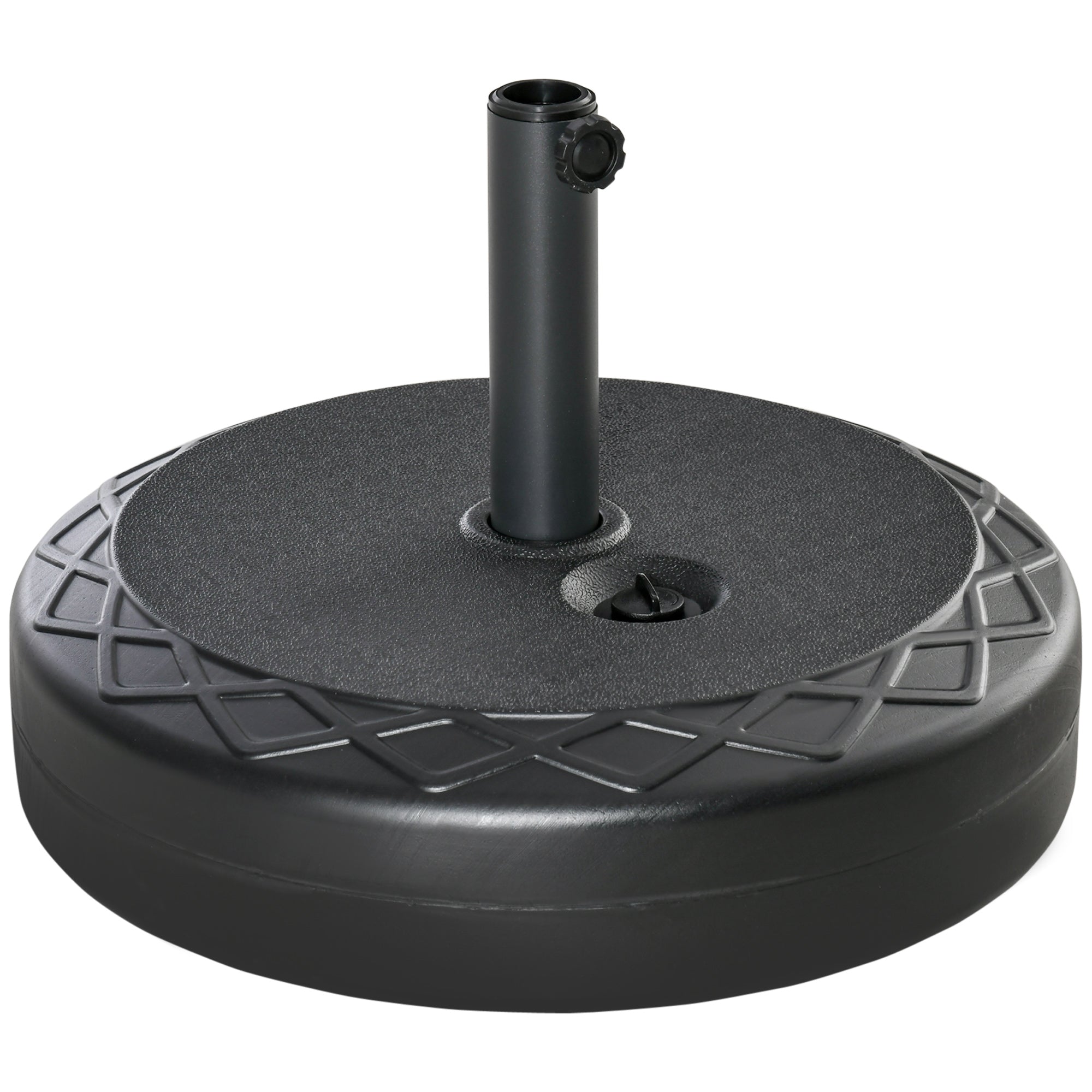 Umbrella Stand up to 40 kg Fillable Round Umbrella Stand Umbrella Holder, Umbrella Weight, Stand for Umbrella 38/48mm Pole Diameter, for Balcony, Terrace, Garden, Black