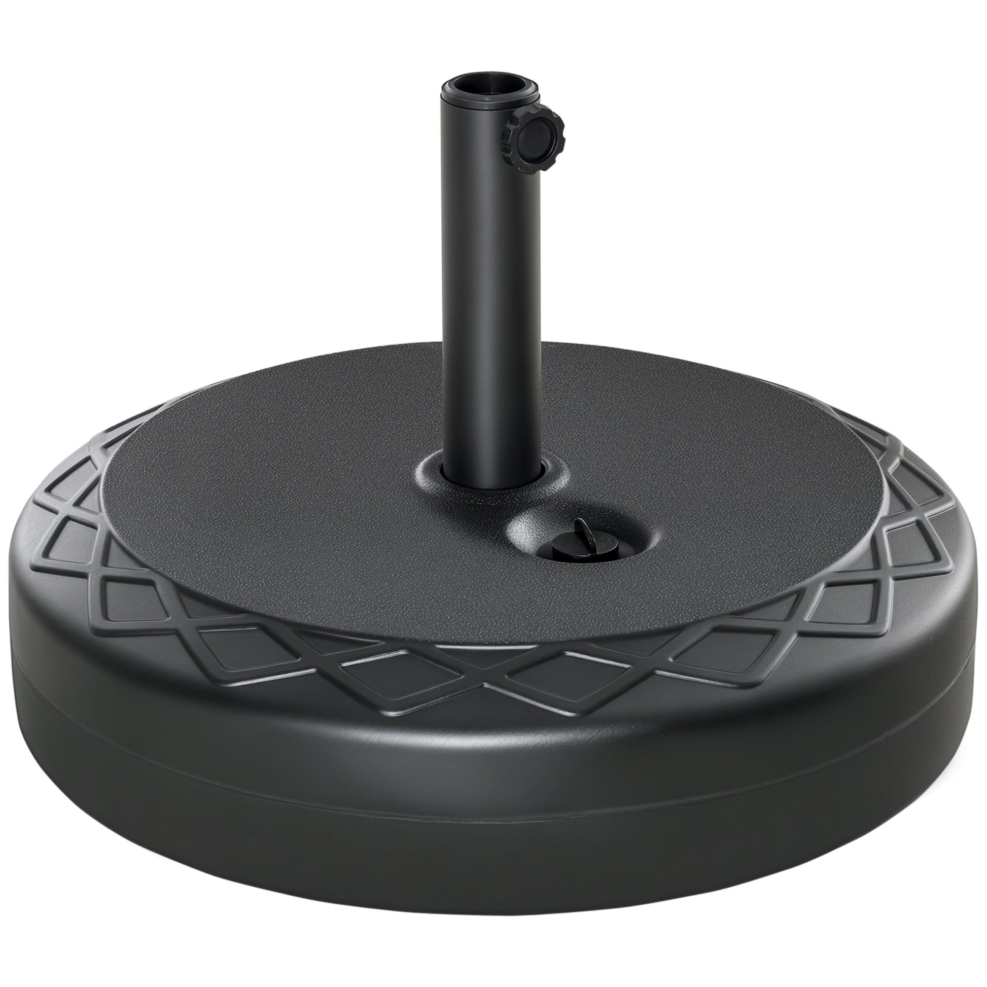 Umbrella Stand up to 40 kg Fillable Round Umbrella Stand Umbrella Holder, Umbrella Weight, Stand for Umbrella 38/48mm Pole Diameter, for Balcony, Terrace, Garden, Black