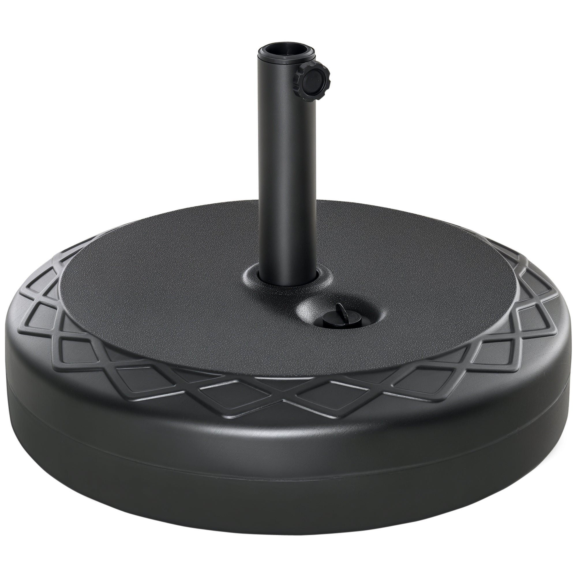 Umbrella Stand up to 40 kg Fillable Round Umbrella Stand Umbrella Holder, Umbrella Weight, Stand for Umbrella 38/48mm Pole Diameter, for Balcony, Terrace, Garden, Black