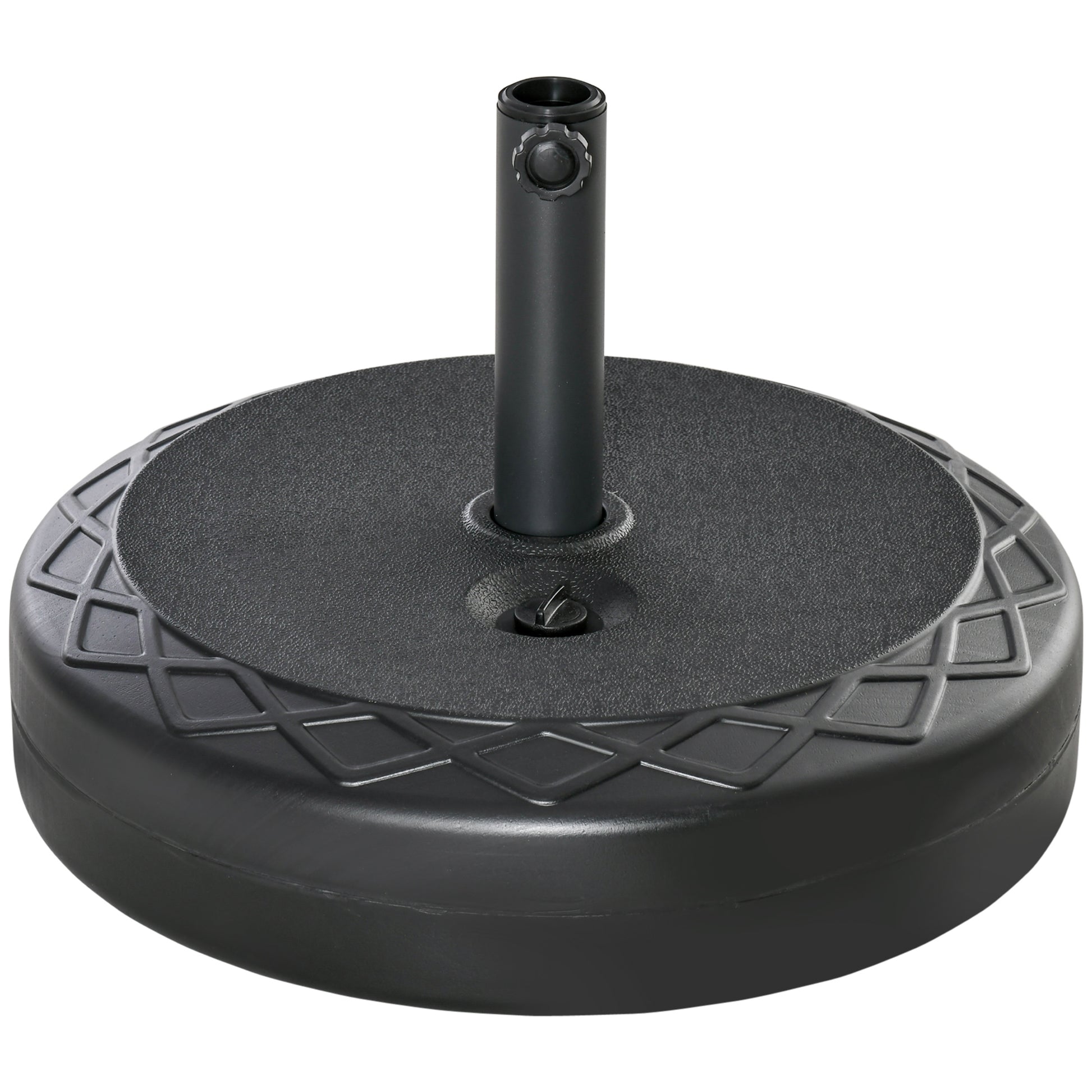 Umbrella Stand up to 40 kg Fillable Round Umbrella Stand Umbrella Holder, Umbrella Weight, Stand for Umbrella 38/48mm Pole Diameter, for Balcony, Terrace, Garden, Black