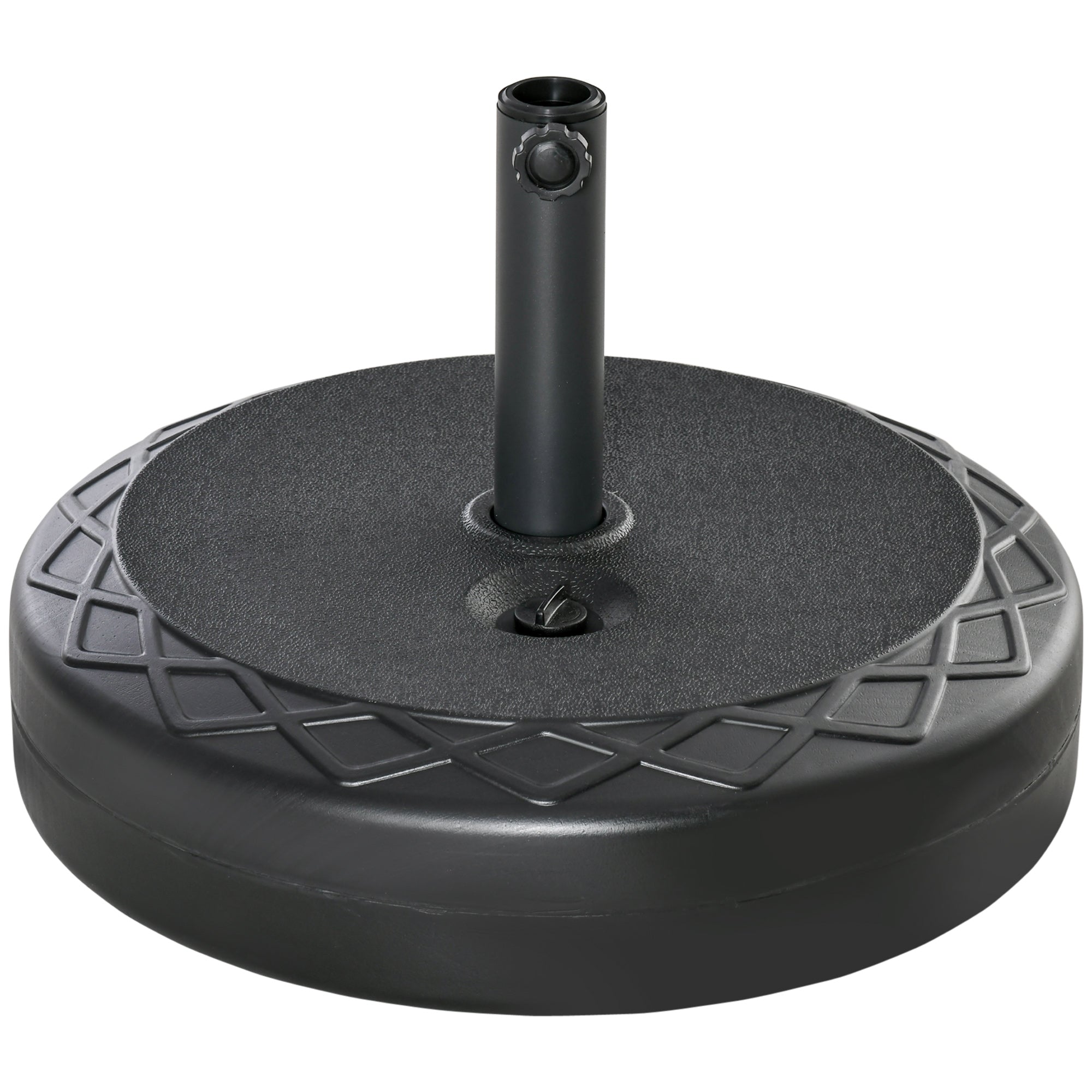 Umbrella Stand up to 40 kg Fillable Round Umbrella Stand Umbrella Holder, Umbrella Weight, Stand for Umbrella 38/48mm Pole Diameter, for Balcony, Terrace, Garden, Black