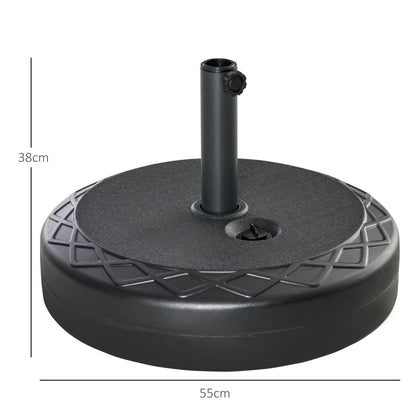 Umbrella Stand up to 40 kg Fillable Round Umbrella Stand Umbrella Holder, Umbrella Weight, Stand for Umbrella 38/48mm Pole Diameter, for Balcony, Terrace, Garden, Black