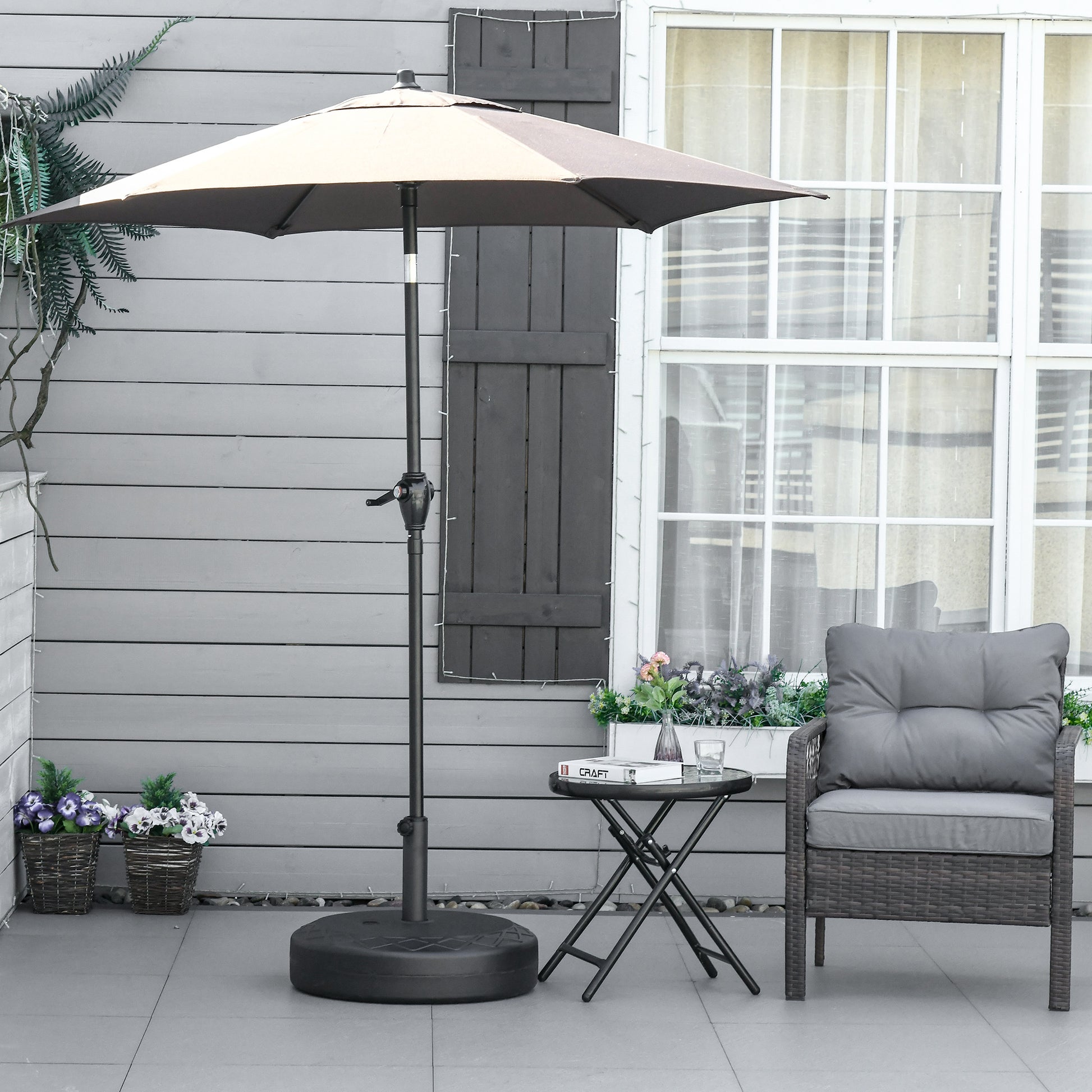 Umbrella Stand up to 40 kg Fillable Round Umbrella Stand Umbrella Holder, Umbrella Weight, Stand for Umbrella 38/48mm Pole Diameter, for Balcony, Terrace, Garden, Black
