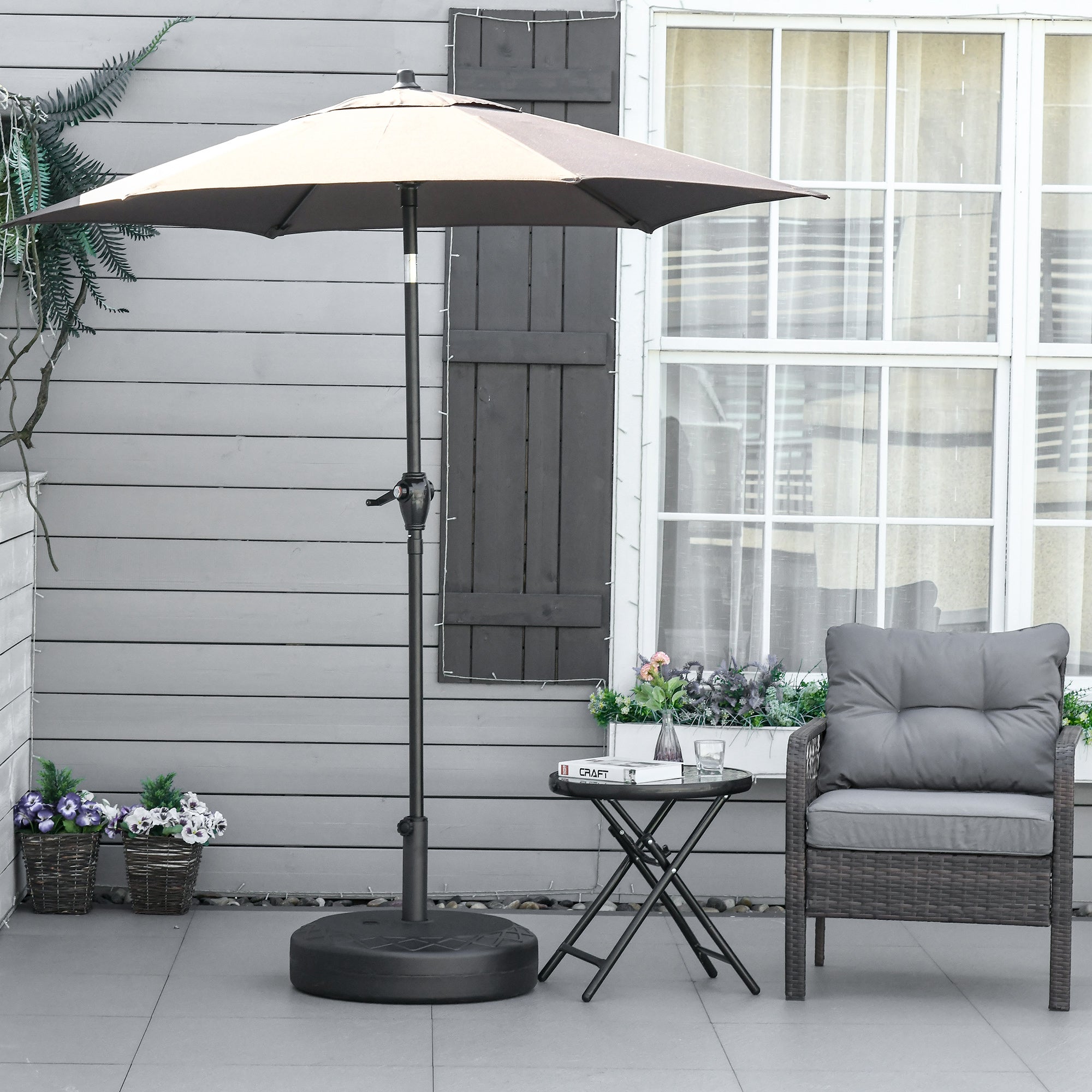 Umbrella Stand up to 40 kg Fillable Round Umbrella Stand Umbrella Holder, Umbrella Weight, Stand for Umbrella 38/48mm Pole Diameter, for Balcony, Terrace, Garden, Black