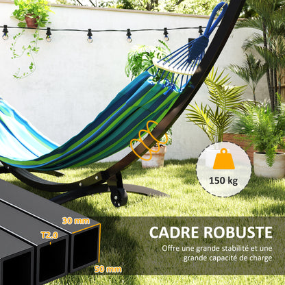 Metal Hammock Stand with Wheels, Hammock Stand Base Max Load 150 kg with Chains, Hooks, for Outdoor and Indoor, 337 x 118 x 118 cm Black