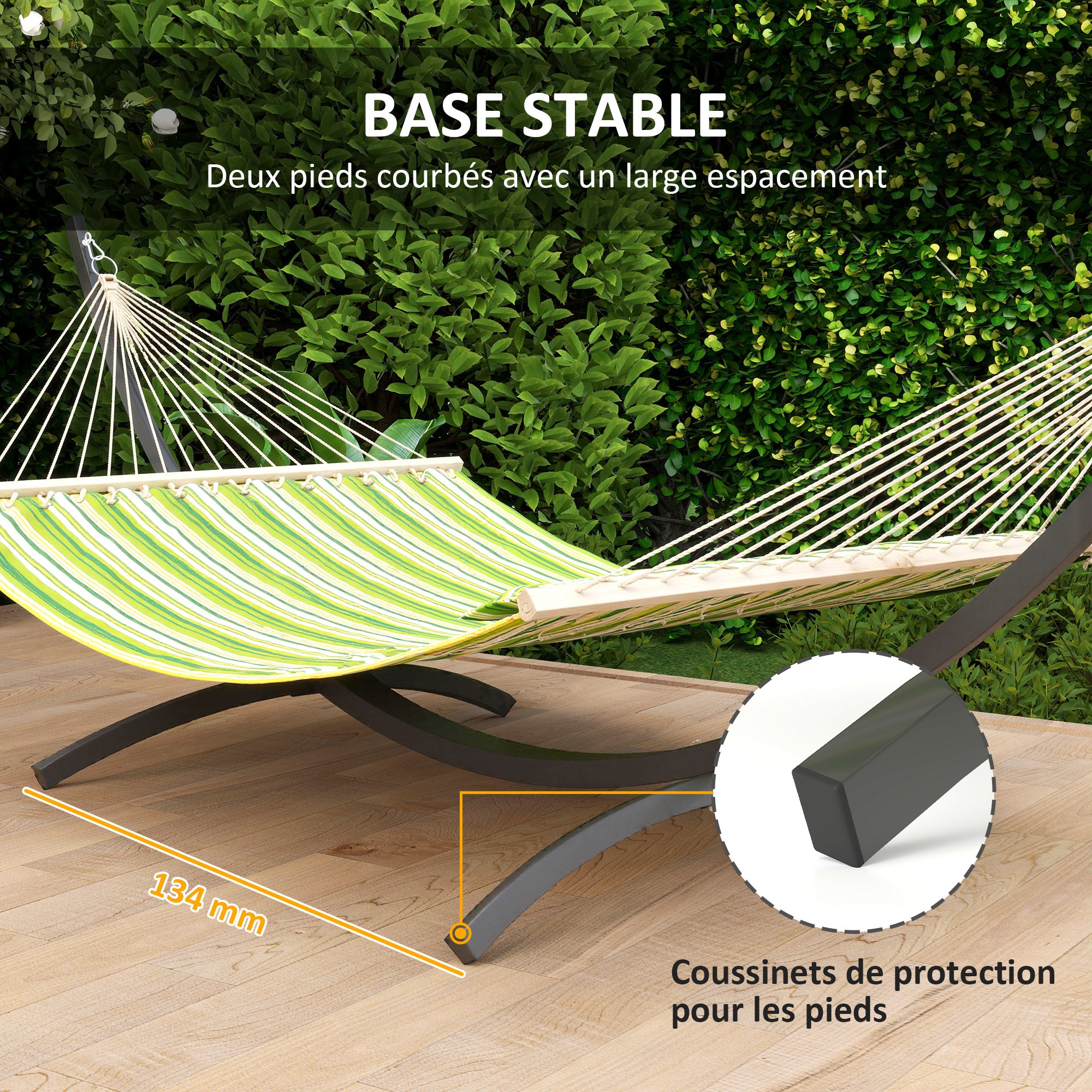 Metal Hammock Stand with Wheels, Hammock Stand Base Max Load 150 kg with Chains, Hooks, for Outdoor and Indoor, 337 x 118 x 118 cm Black