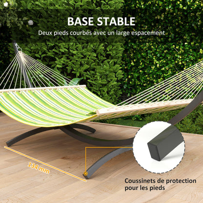 Metal Hammock Stand with Wheels, Hammock Stand Base Max Load 150 kg with Chains, Hooks, for Outdoor and Indoor, 337 x 118 x 118 cm Black