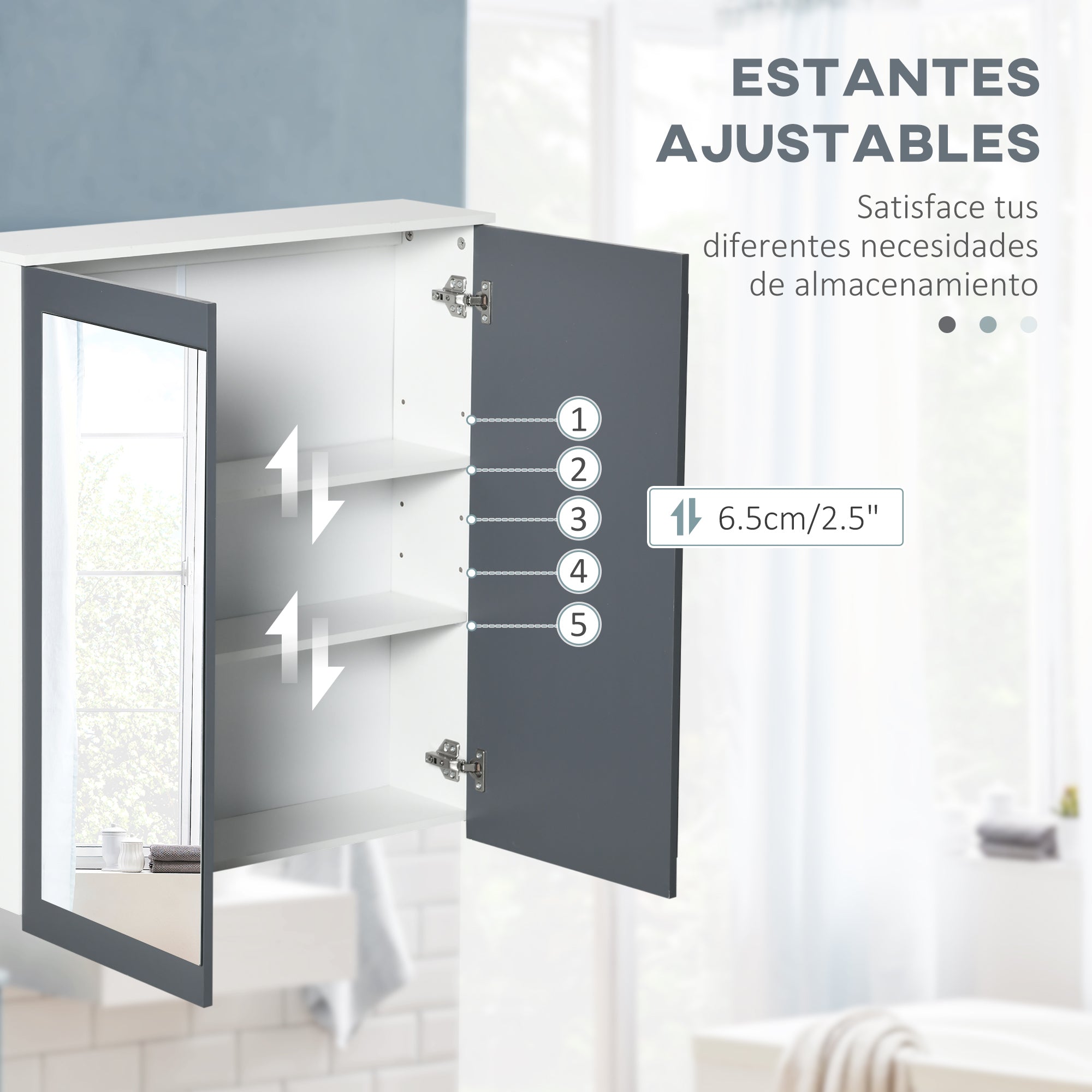 Keankin Bathroom Cabinet with Mirror Wall Mounted Bathroom Cabinet with 2 Glass Doors and Adjustable Shelves 69x17x75.5 cm White