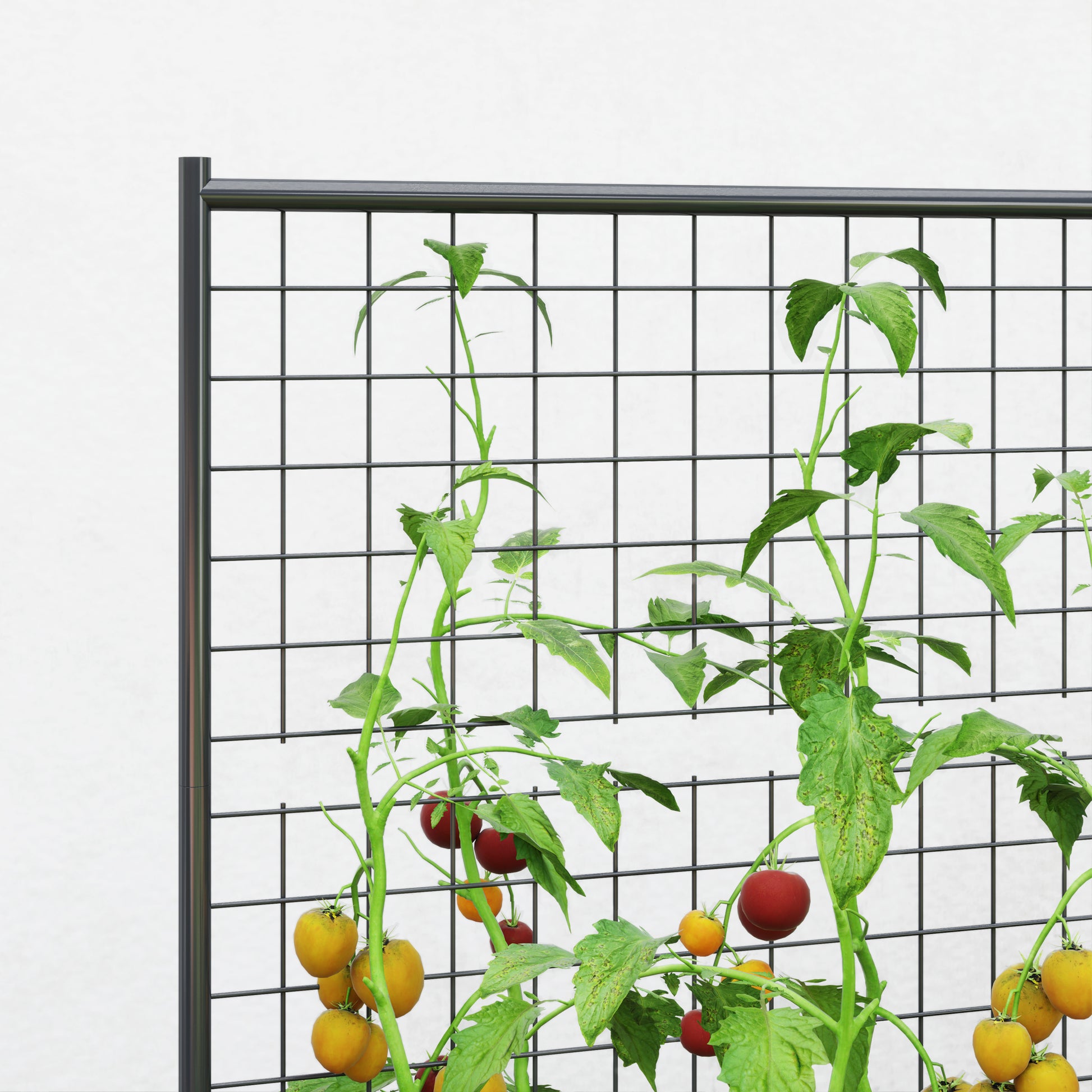 Large Galvanized Steel Outdoor Planter with Trellis for Climbing Plants and Open Base for Patio Terrace Balcony 80x115x125 cm Dark Gray