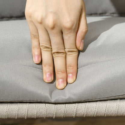 2-Pack of Garden Chairs with Cushions Garden Chair Set in Boho Style Patio Chair, Garden Furniture Balcony Chair Terrace Chair, Metal Frame, 57 x 60 x 71 cm, Beige