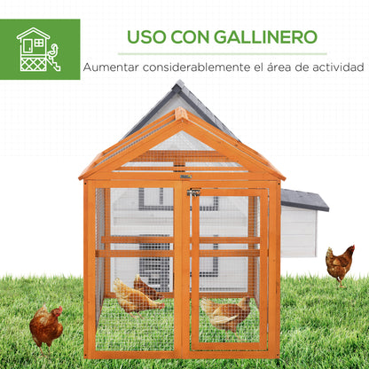 Outdoor Chicken Coop 140x88.5x106 cm Chicken Coop for 1-3 Chickens with 3 Perches Wood Frame and 2 Doors with Lock for Yard Natural Wood