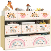 Toy Shelf for Kids Toy Organizer with 9 Non-woven Fabric Baskets for Nursery Playroom 93x30x70 cm Yellow