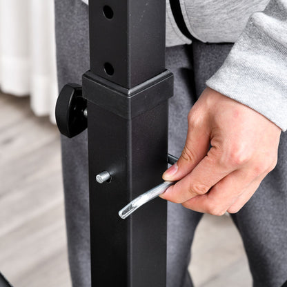 Weight Bench with Adjustable Barbell Rack in 6 Positions and 5-Position Adjustable Backrest, Steel and PU Weight Bench for Home Gym, Load Capacity 120 kg, Black