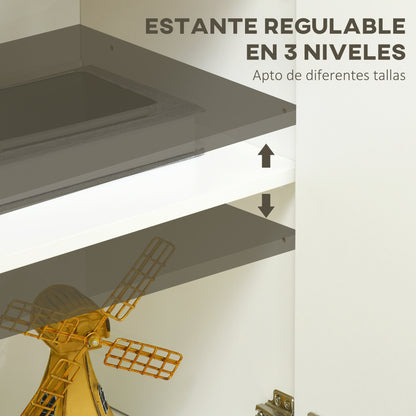 Living Room Sideboard Storage Cabinet Kitchen Sideboard with 3 Doors and Adjustable Shelves for Dining Room Entryway 120x37x75 cm White