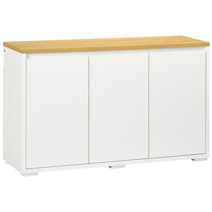 Living Room Sideboard Storage Cabinet Kitchen Sideboard with 3 Doors and Adjustable Shelves for Dining Room Entryway 120x37x75 cm White