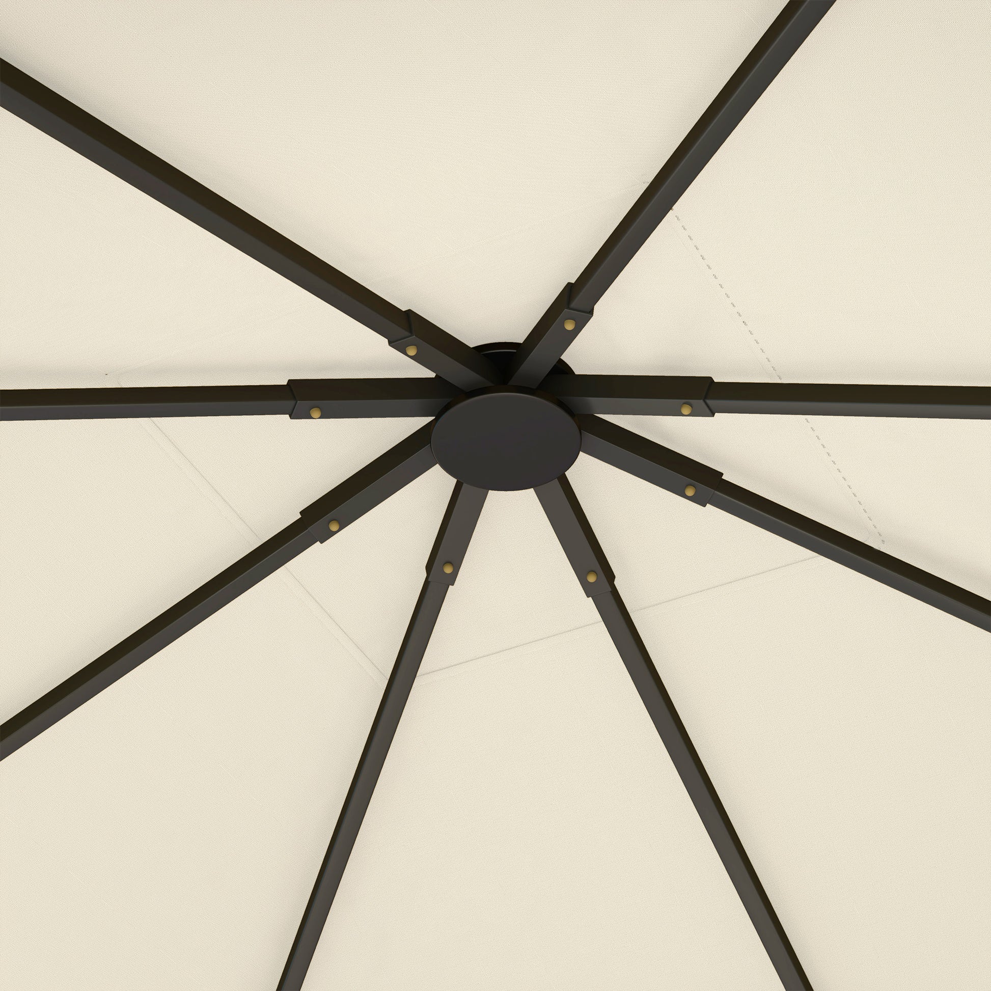 Garden Gazebo Cover 3x3m with 8 Drainage Holes, Oxford Fabric Canopy 600D Water-Resistant 370g/m², UV30+, Cream White