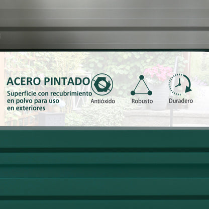 Raised Galvanized Steel Planter Urban Garden for Growing Plants Flowers Herbs Outdoor Rectangular Planter with Open Bottom 120x60x30.5 cm Green