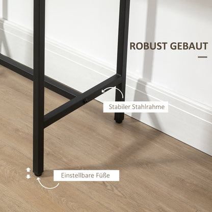 3-Piece Dining Group Bar Table with 2 Chairs Dining Set Bar Table Set for Kitchen Dining Room Bistro Industrial Design Particle Board Steel Frame Natural Wood+Black 80 x 50 x 85 cm