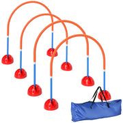 Agility Set Dog 4-piece Fillable Agility Equipment for Dog Training Hurdle Set with Adjustable Agility Doors Carry Bag Training Accessories Coordination Training for Games Training