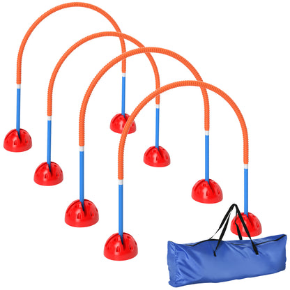 Agility Set Dog 4-piece Fillable Agility Equipment for Dog Training Hurdle Set with Adjustable Agility Doors Carry Bag Training Accessories Coordination Training for Games Training