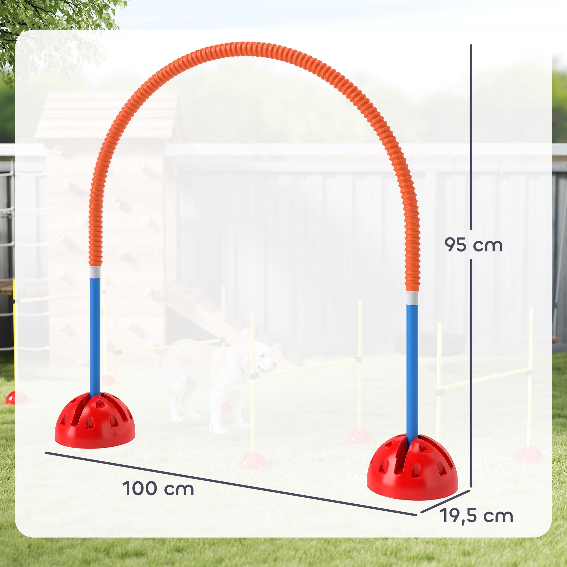 Agility Set Dog 4-piece Fillable Agility Equipment for Dog Training Hurdle Set with Adjustable Agility Doors Carry Bag Training Accessories Coordination Training for Games Training