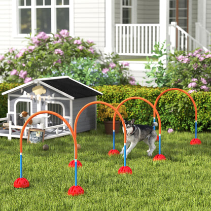 Agility Set Dog 4-piece Fillable Agility Equipment for Dog Training Hurdle Set with Adjustable Agility Doors Carry Bag Training Accessories Coordination Training for Games Training