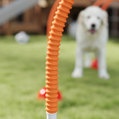 Agility Set Dog 4-piece Fillable Agility Equipment for Dog Training Hurdle Set with Adjustable Agility Doors Carry Bag Training Accessories Coordination Training for Games Training