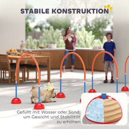 Agility Set Dog 4-piece Fillable Agility Equipment for Dog Training Hurdle Set with Adjustable Agility Doors Carry Bag Training Accessories Coordination Training for Games Training