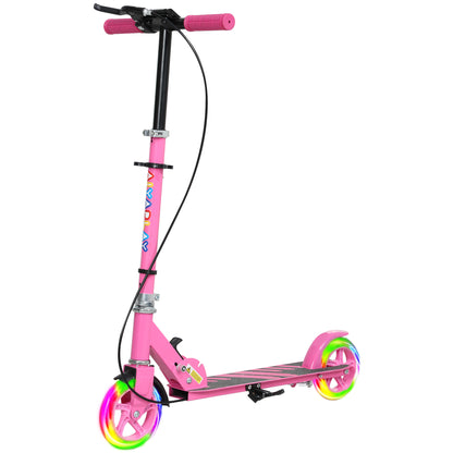 Kids Scooter with Light-Up Wheels, Brake, Foldable Children's Scooter Adjustable Height Push Scooter for Kids Teenagers 3-8 Years City Scooter up to 50 kg
